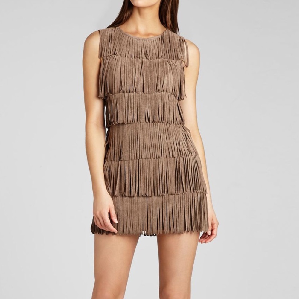 BCBG Suede Fringe Dress